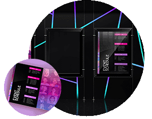 Printed Schedule and Display Bubbles